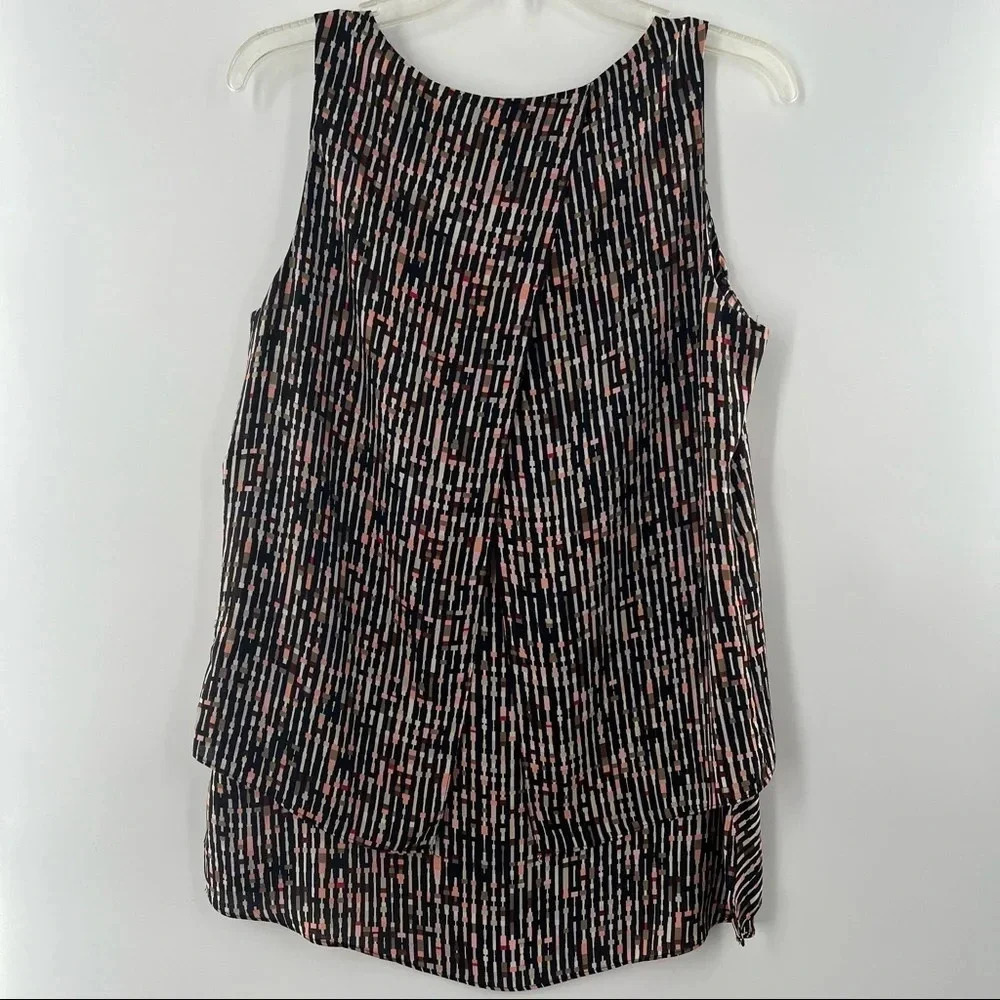 White House Black Market Asymmetrical Sleeveless Tunic Top Sz M - Picture 5 of 12